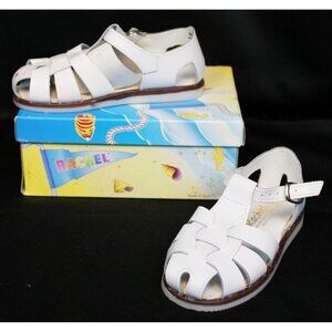 Rachel Girl's Malibu-II White Sandals sz 9.5 M NIB Beach Ocean Simple Strappy